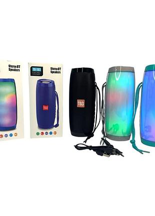 Портативная bluetooth колонка tg-157 с led-подсветкой и микрофоном (18×6,5 см)