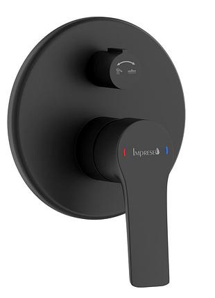 Смеситель скрытого монтажа imprese kucera черный латунь 170x170мм f04603410aa