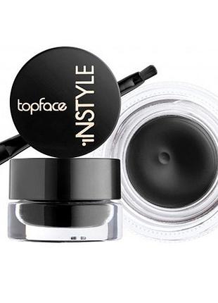 Гелевая подводка для глаз черного цвета topface instyle pt552 №01 пастообразная с кисточкой