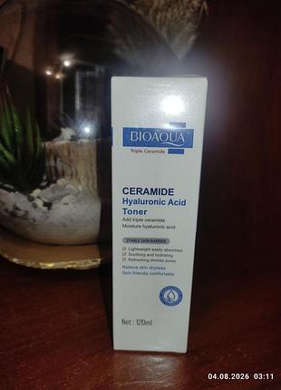 Тонер для обличчя bioaqua ceramide hyaluronic acid toner 120 мл з керамідами очищающий тоник для лица с керамидами
