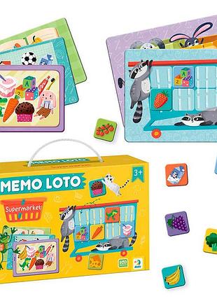 Настольная игра мемо лото supermarket 301228 с яркими карточками и фишками