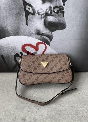Сумка жіноча guess багет бежевий гес