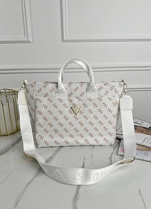 Сумка жіноча guess medium гес шопер білий шоппер