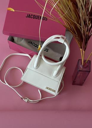 Сумка жіноча jacquemus le chiquito noeud білий клатч жакмюс premium