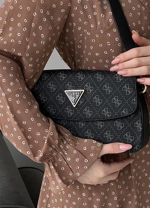 Сумка жіноча guess багет чорний гес