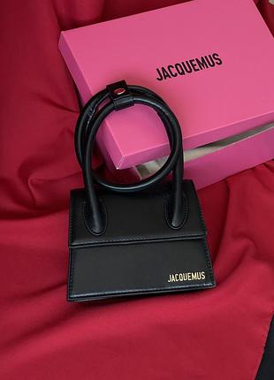 Сумка жіноча jacquemus le chiquito noeud чорний клатч жакмюс premium