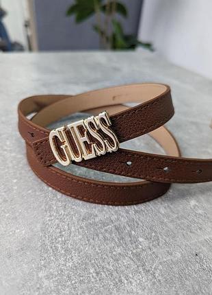Женский ремень пояс guess гесс терракотовый узкий