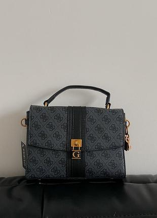 Женская сумка гесс серый guess ginevra logo elite кросс боди