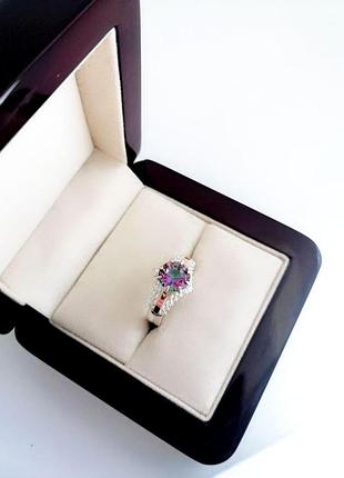 Серебряное кольцо марайя с золотыми вставками и александритом dariy 160к-01