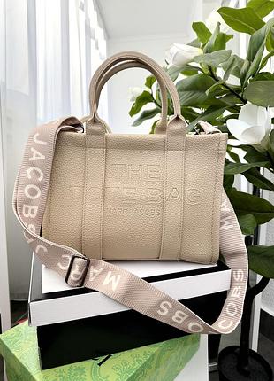 Сумка женская марк джейкобс шопер бежевый marc jacobs tote bag большой