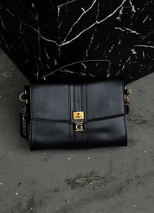 Женская сумка гесс черный guess ginevra logo elite кросс боди