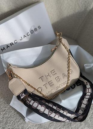 Сумка жіноча маркбагет молочний marc jacobs tote bag клатч