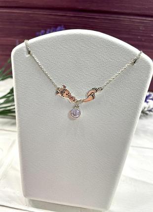 Серебряный браслет ножки с камушком dariy 428-1 бр