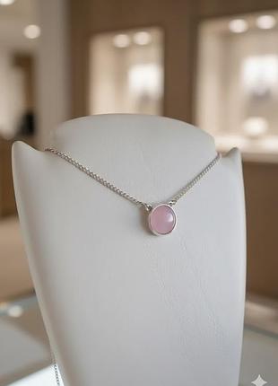 Серебряное колье с розовым кварцем dariy 420 кол