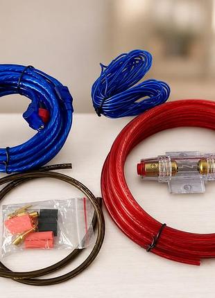Набор проводов для установки саббуфера kit md 8 / провода для подключения усилителя для сабвуфера / набор монтажных кабелей