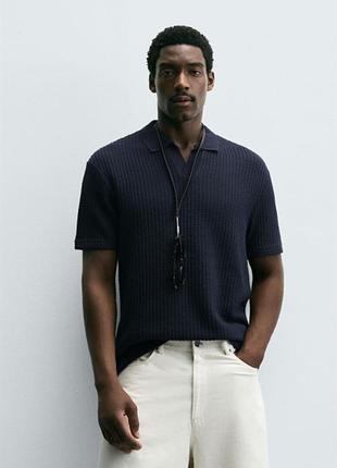 Футболка zara 19556 поло navy blue