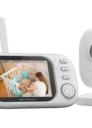 Видеоняня baby monitor abm600 3.5 original jkr с датчиком звука, ночное видение + термометр, радионяня, няня