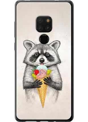 Чехол на huawei mate 20 енотик с мороженым из пластика fch_0167719