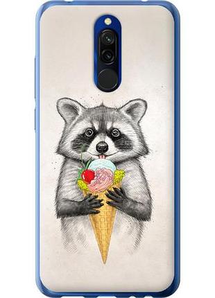 Чехол на xiaomi redmi 8 енотик с мороженым из силикона fch_0065841