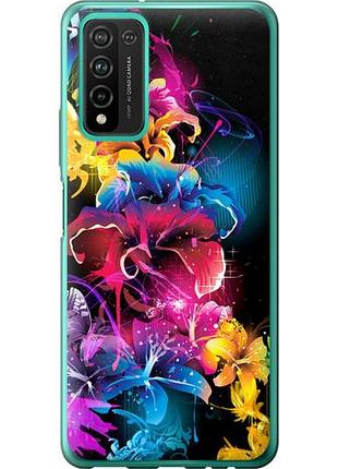 Чехол на huawei honor 10x lite абстрактные цветы из силикона fch_0167065
