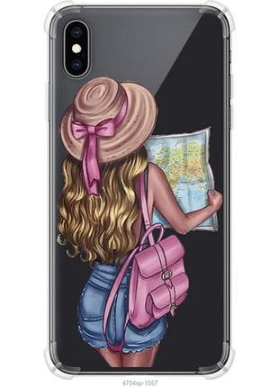Чехол на iphone xs max девушка с картой из силикона fch_0168279