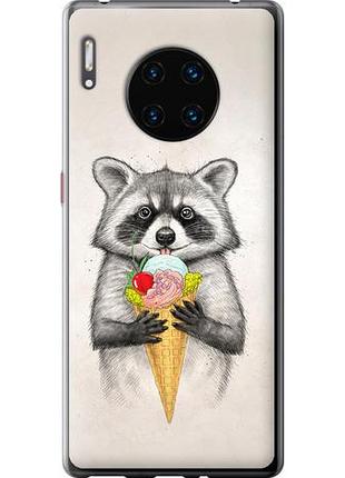 Чехол на huawei mate 30 pro енотик с мороженым из силикона fch_0167717
