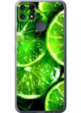 Чехол на realme c25s зелёные дольки лимона из силикона fch_0166748