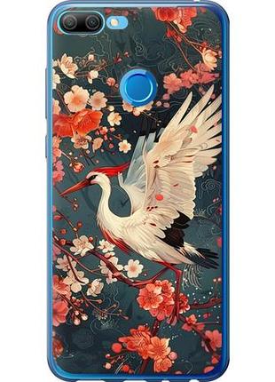 Чехол на huawei honor 9i сакура и аист из силикона fch_0167830