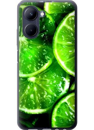 Чехол на realme c33 зелёные дольки лимона из силикона fch_0166741