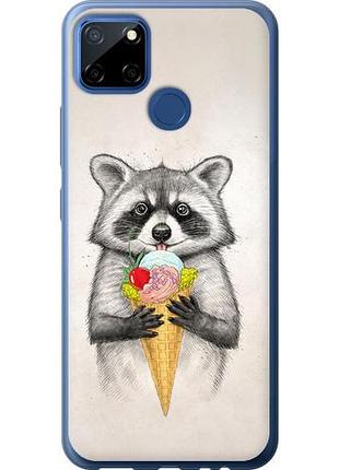 Чехол на realme cxiaomi 12 енотик с мороженым из силикона fch_0167764