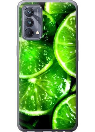 Чехол на realme gt master зелёные дольки лимона из силикона fch_0166742