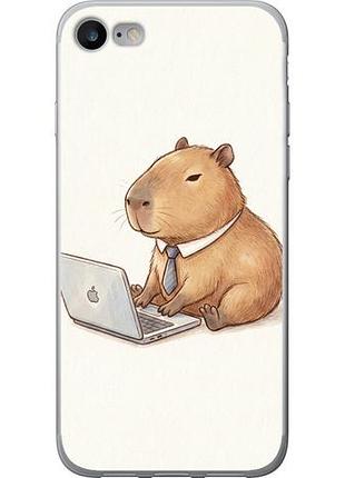 Чехол на iphone 8 funny capybara ceo working из пластика fch_0157132
