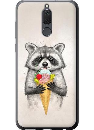 Чехол на huawei mate 10 lite енотик с мороженым из пластика fch_0167721