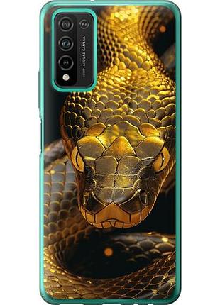 Чехол на huawei honor 10x lite golden snake из силикона fch_0168002