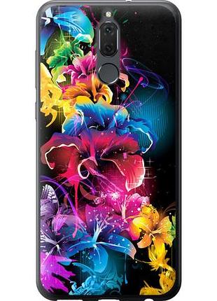 Чехол на huawei mate 10 lite абстрактные цветы из силикона fch_0167069