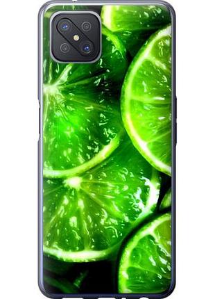 Чехол на oppo a92s зелёные дольки лимона из силикона fch_0166756