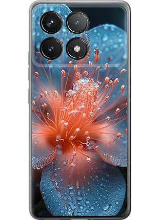 Чехол на xiaomi poco f6 pro роса на цветке из силикона fch_0162417