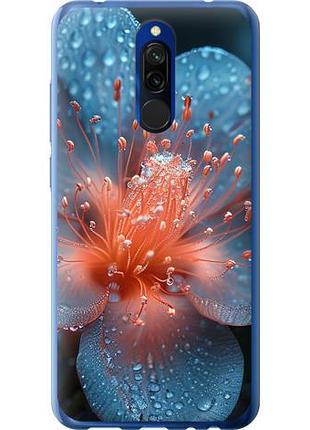 Чехол на xiaomi redmi 8 роса на цветке из силикона fch_0135265