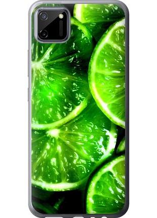 Чехол на realme c11 2020 зелёные дольки лимона из силикона fch_0166737