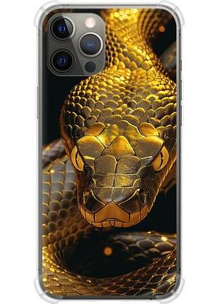 Чехол на iphone 12 pro max golden snake из силикона fch_0168082