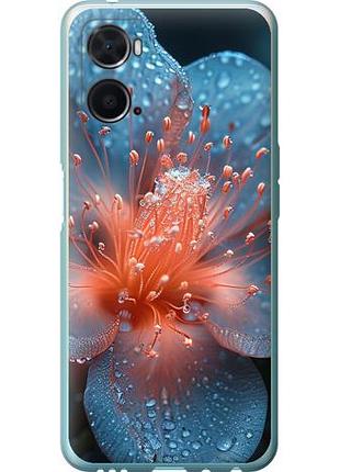 Чехол на oppo a76 роса на цветке из силикона fch_0162308