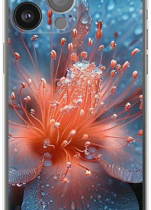 Чехол на iphone 13 pro max роса на цветке из силикона fch_0162336