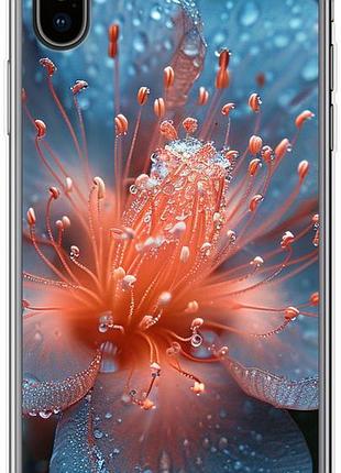 Чехол на iphone xs роса на цветке из силикона fch_0162393
