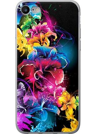 Чехол на iphone 7 абстрактные цветы из пластика fch_0167058