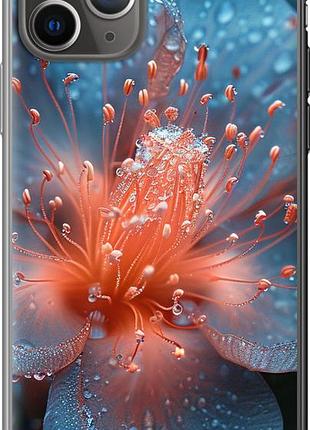 Чехол на iphone 11 pro роса на цветке из пластика fch_0135296