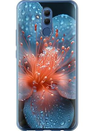 Чехол на huawei mate 20 lite роса на цветке из силикона fch_0166825