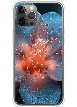 Чехол на iphone 12 pro max роса на цветке из силикона fch_0162410