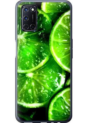 Чехол на oppo a52 зелёные дольки лимона из пластика fch_0166730