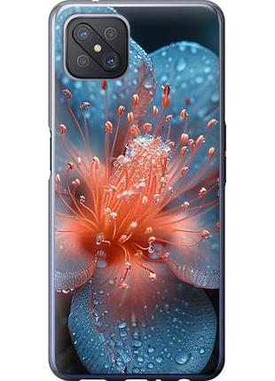Чехол на oppo a92s роса на цветке из силикона fch_0162354