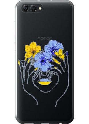 Чехол на huawei honor v10 / view 10 девушка из силикона fch_0167849